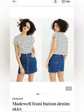 Madewell Button Front denim skirt sz 31